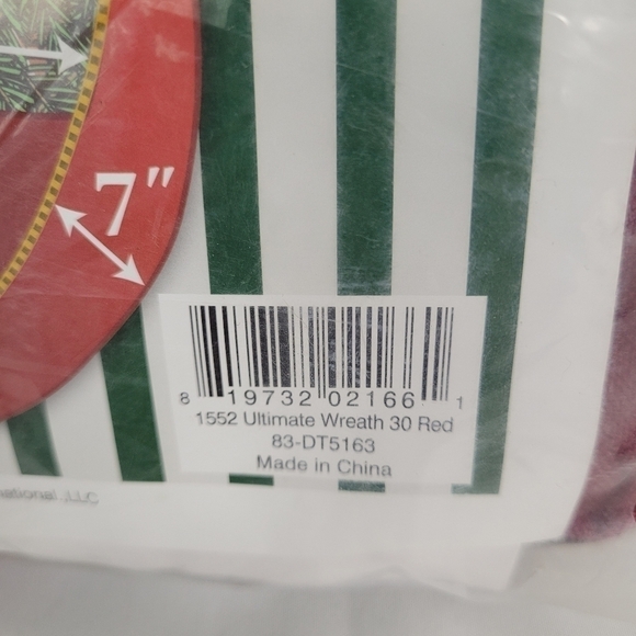 Elf Stor Ultimate Red Holiday Christmas Wreath Storage Bag For 30" Inch Wreaths - Picture 5 of 7